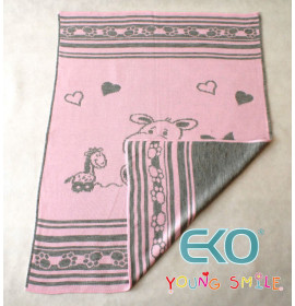 Плед PLE-05 "ZOO" рожевий