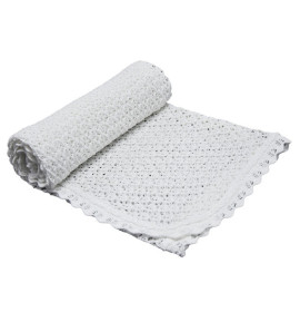 Плед PLE-06 Ажурный ХЛОПОК белый