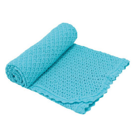 Плед PLE-06 Ажурный ХЛОПОК голубой