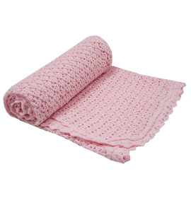 Плед PLE-06 Ажурный ХЛОПОК розовый