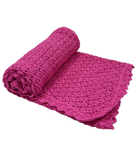 Плед PLE-06 Ажурный ХЛОПОК фуксия