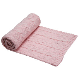 Плед PLE-22 "Косы" розовый