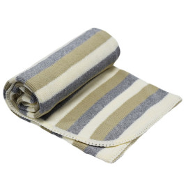 Плед PLE-23 СМУГАСТИЙ бежевий-сірий