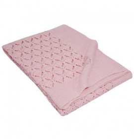 Плед Ажурный хлопковый EKO ple-68 розовый