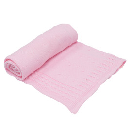 Плед PLE-03 "DW-03" ХЛОПОК розовый