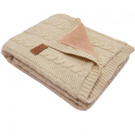 Плед Ажурный с мехом EKO ple-41 бежевый