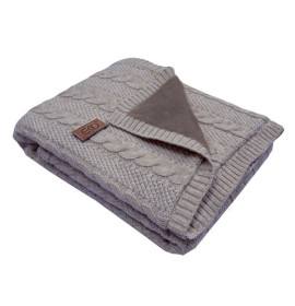 Плед Ажурный с мехом EKO ple-41 серый