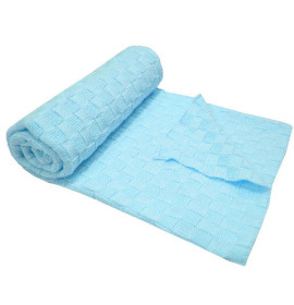 Плед Клеточки хлопковый EKO ple-46 бирюзовый