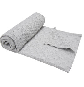 Плед Клеточки хлопковый EKO ple-46 серый