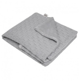 Плед Клеточки с мехом EKO ple-49 серый