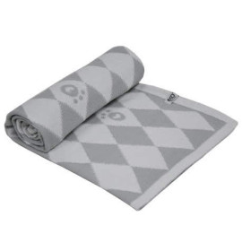 Плед Ромбы трикотажный EKO ple-61 белый