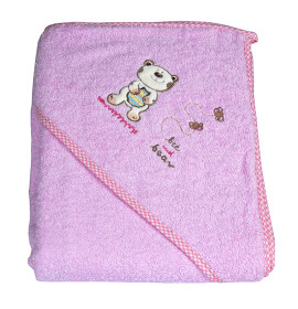 Рушник на кнопках Мишка EKO OK-04 рожеве
